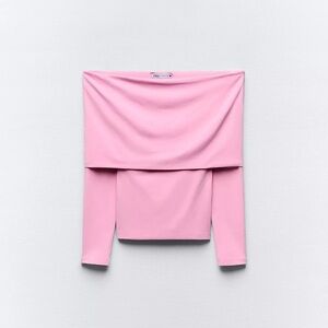 Zara polyamide off the- shoulder top